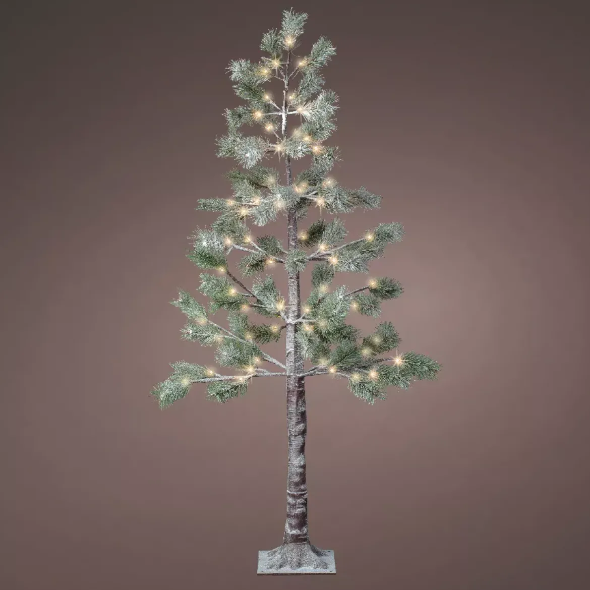 Albero luminoso 72 LED (H150 cm) Abete Alpino innevato e bianco caldo