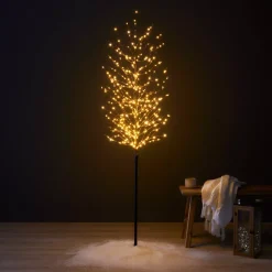 Albero luminoso 360 LED (H180 cm) Betulla invernale Bianco caldo dorato