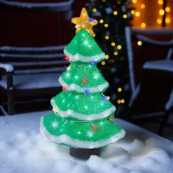 Albero luminoso 120 LED (H56 cm) Stella scintillante Bianco freddo