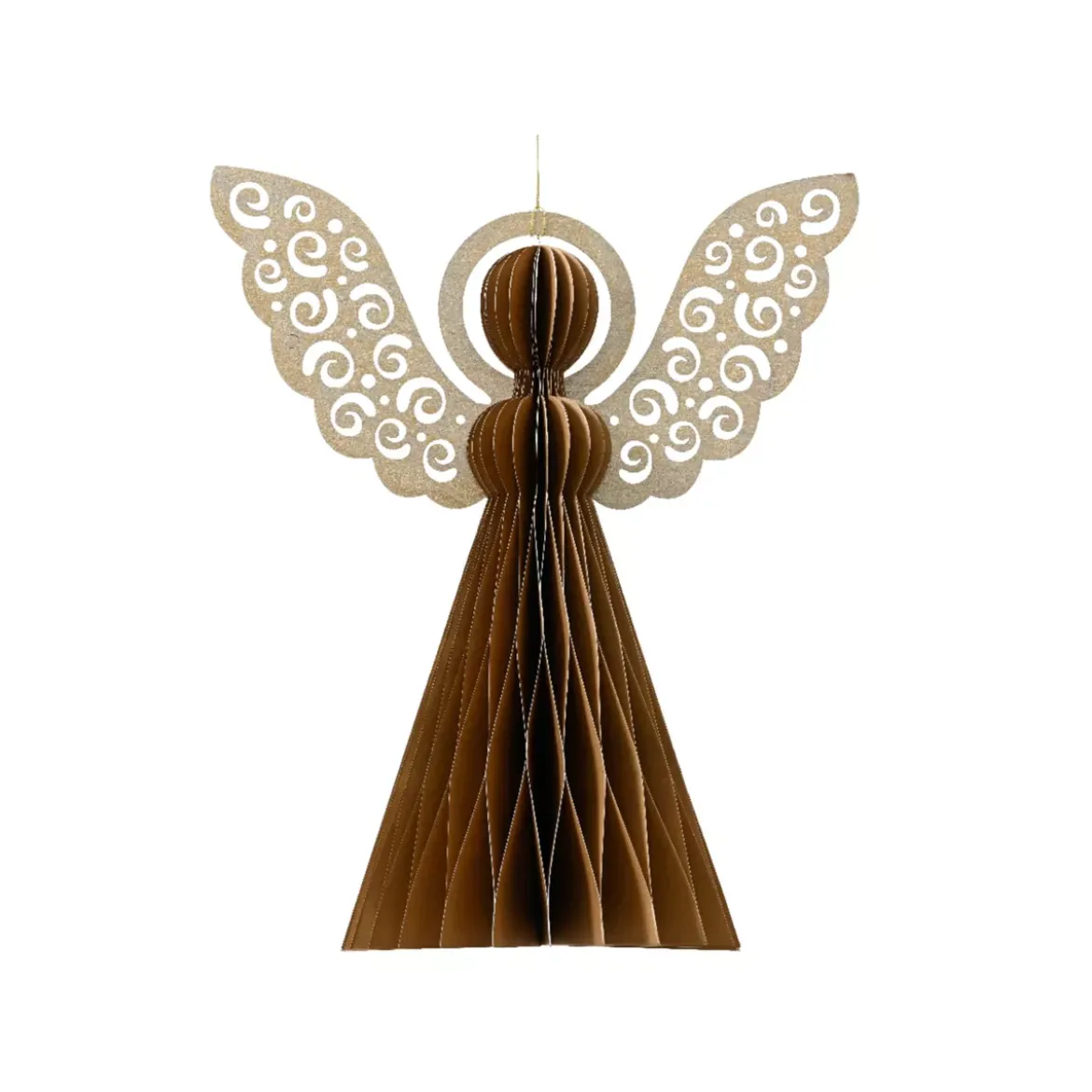 Angelo di carta da appendere (H15 cm) Chiusura Magnetica Marrone