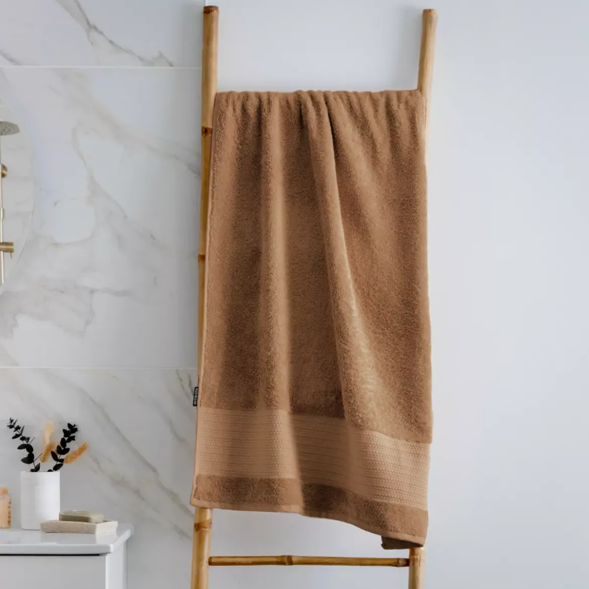 Asciugamano bagno cotone bio (70 x 130 cm) Méline Camel