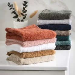 Asciugamano bagno cotone bio (30 x 50 cm) Méline Blu ghiaccio