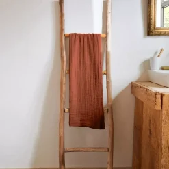 Asciugamano da bagno in garza di cotone (50 x 90 cm) Gaïa Terracotta