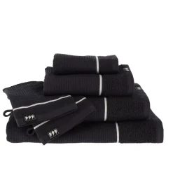 Asciugamano da bagno cotone nido d'ape (70 x 130 cm) Japandi Nero