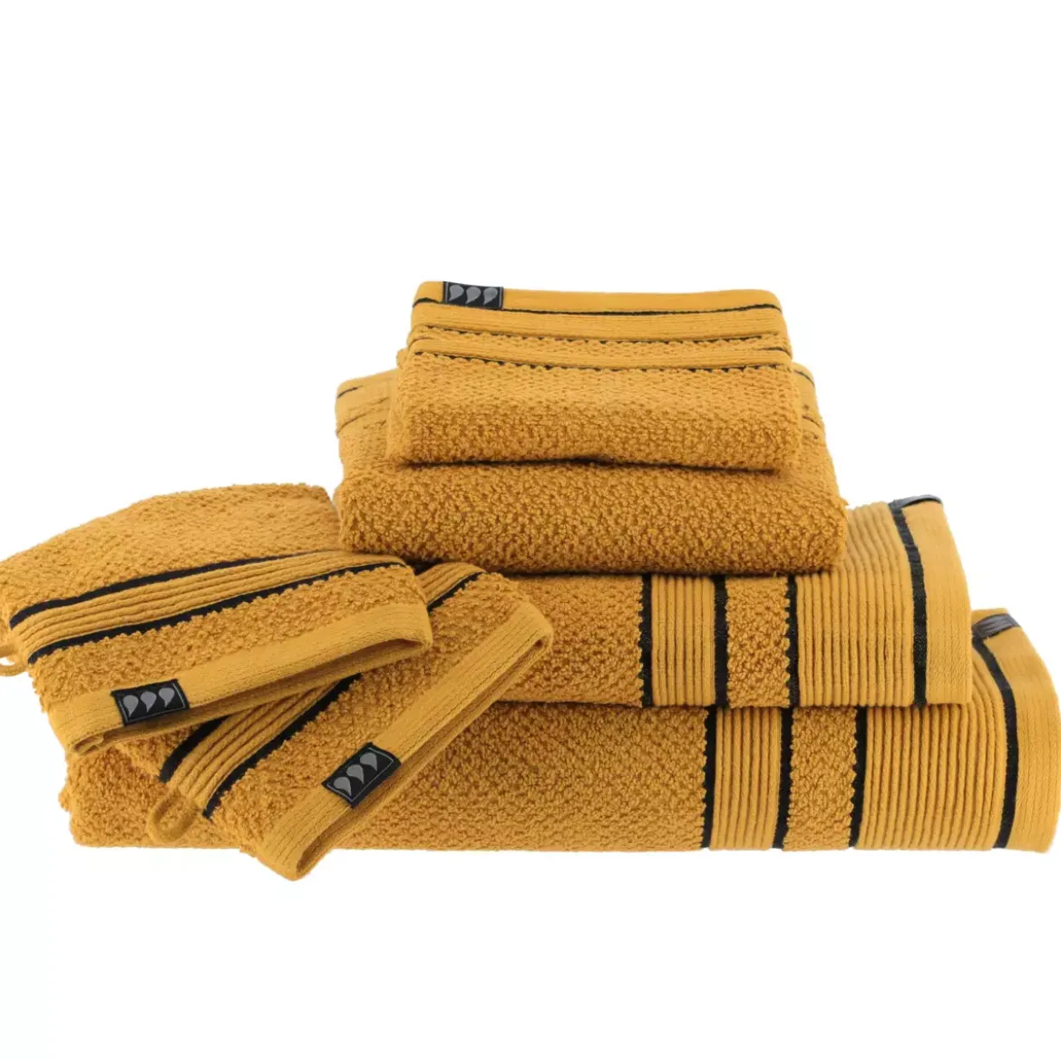 Asciugamano (50 x 90 cm) Black Line Giallo ocra/ nero