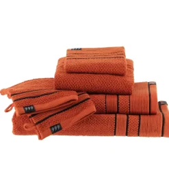 Asciugamano (70 x 130 cm) Black Line Terracotta / nero