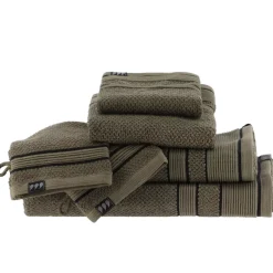 Asciugamano (90 x 150 cm) Black Line Verde cachi / nero