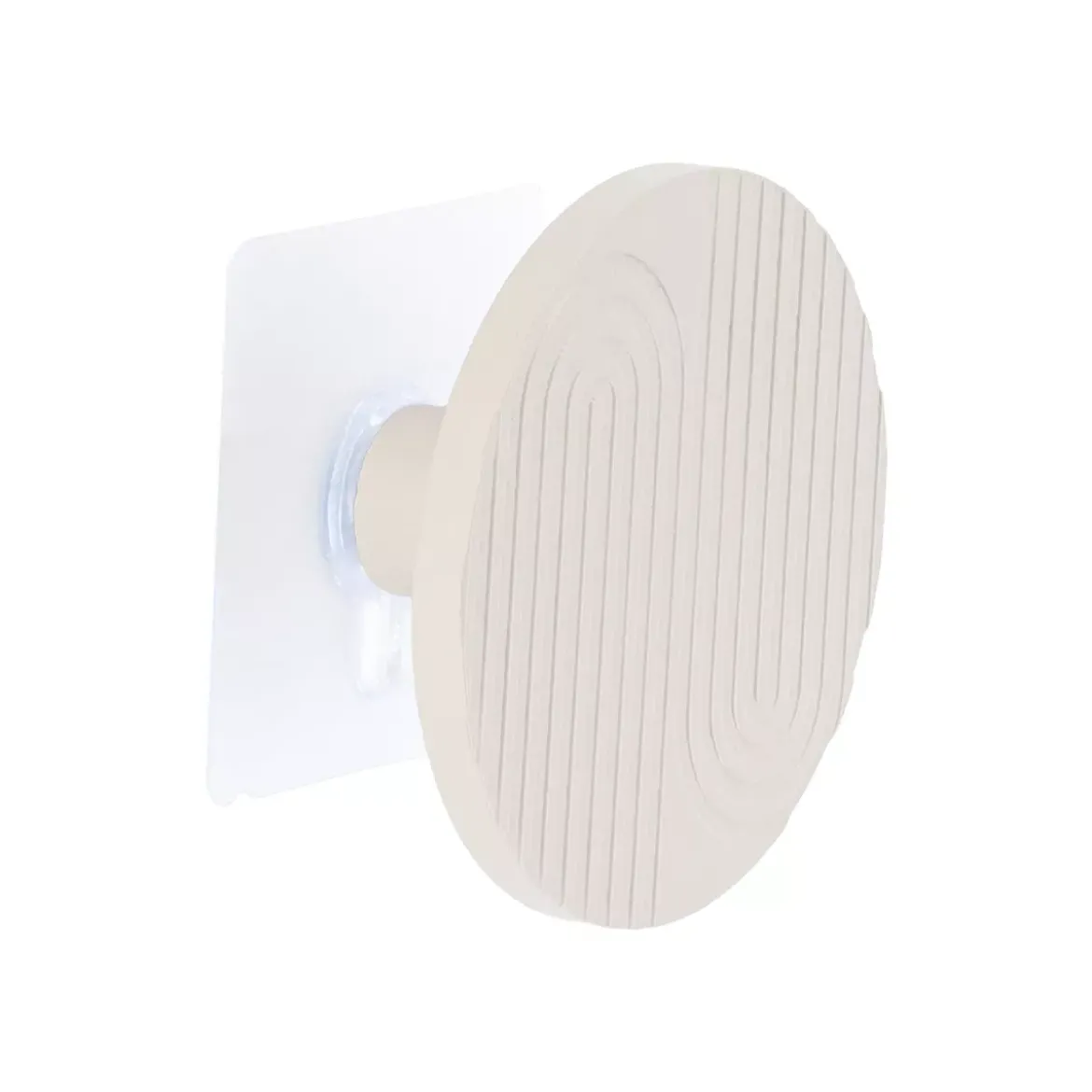 Attaccapanni adesivo in bambù (8 cm) Boho-chic Beige tortora