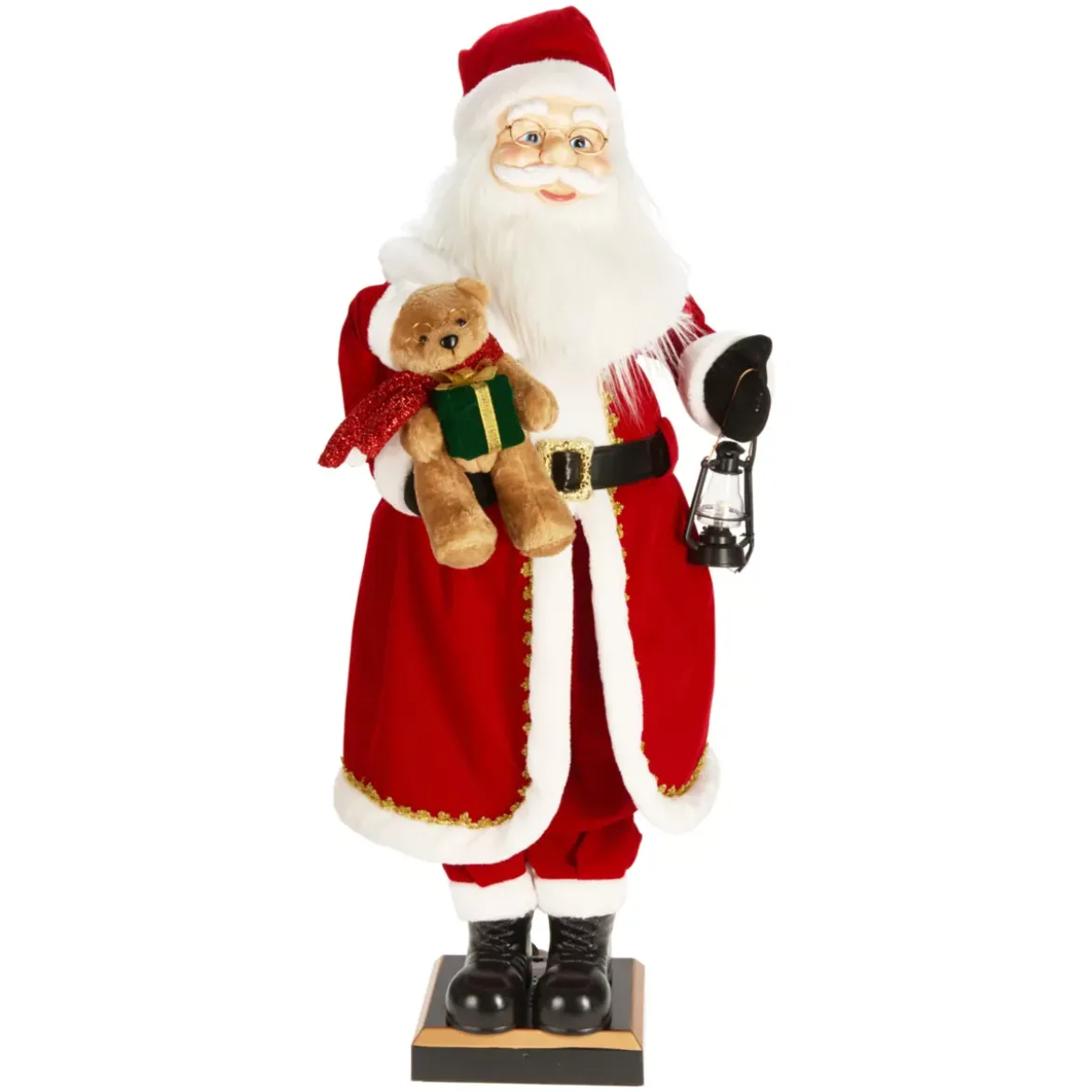 Automate musicale e luminoso (H110 cm) Babbo Natale e orsetto
