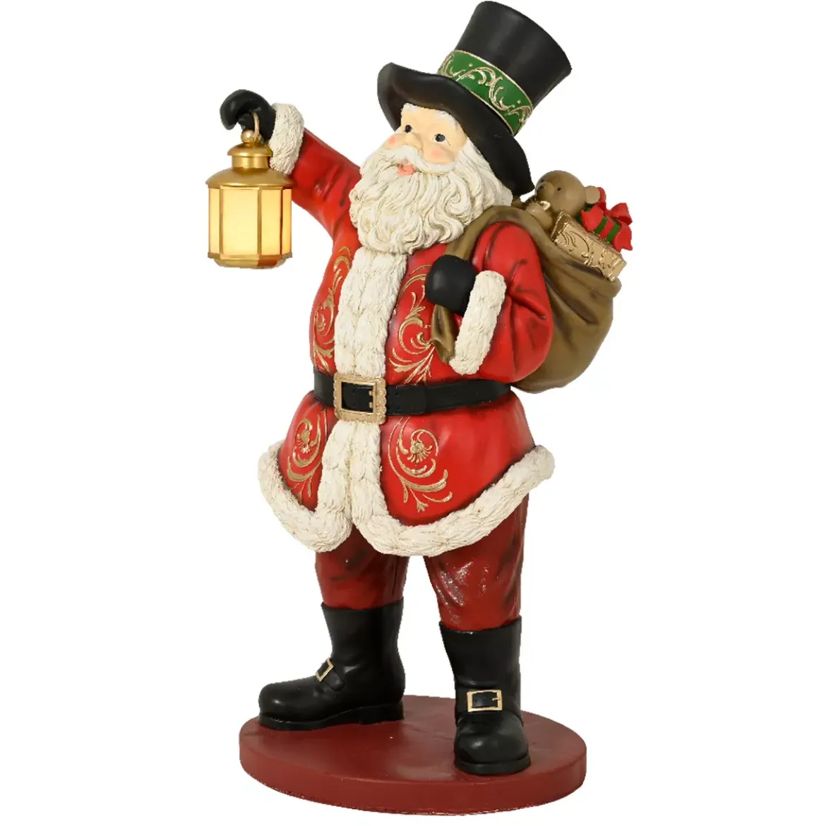 Babbo Natale Gigante a pile (H166 cm) Klaus e la sua lanterna illuminata