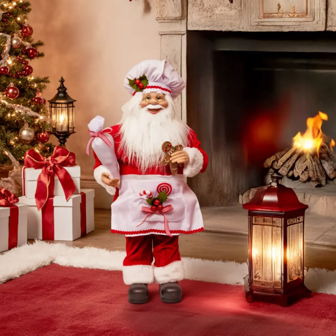 Babbo Natale tradizionale (H60 cm) Gautier il cuoco