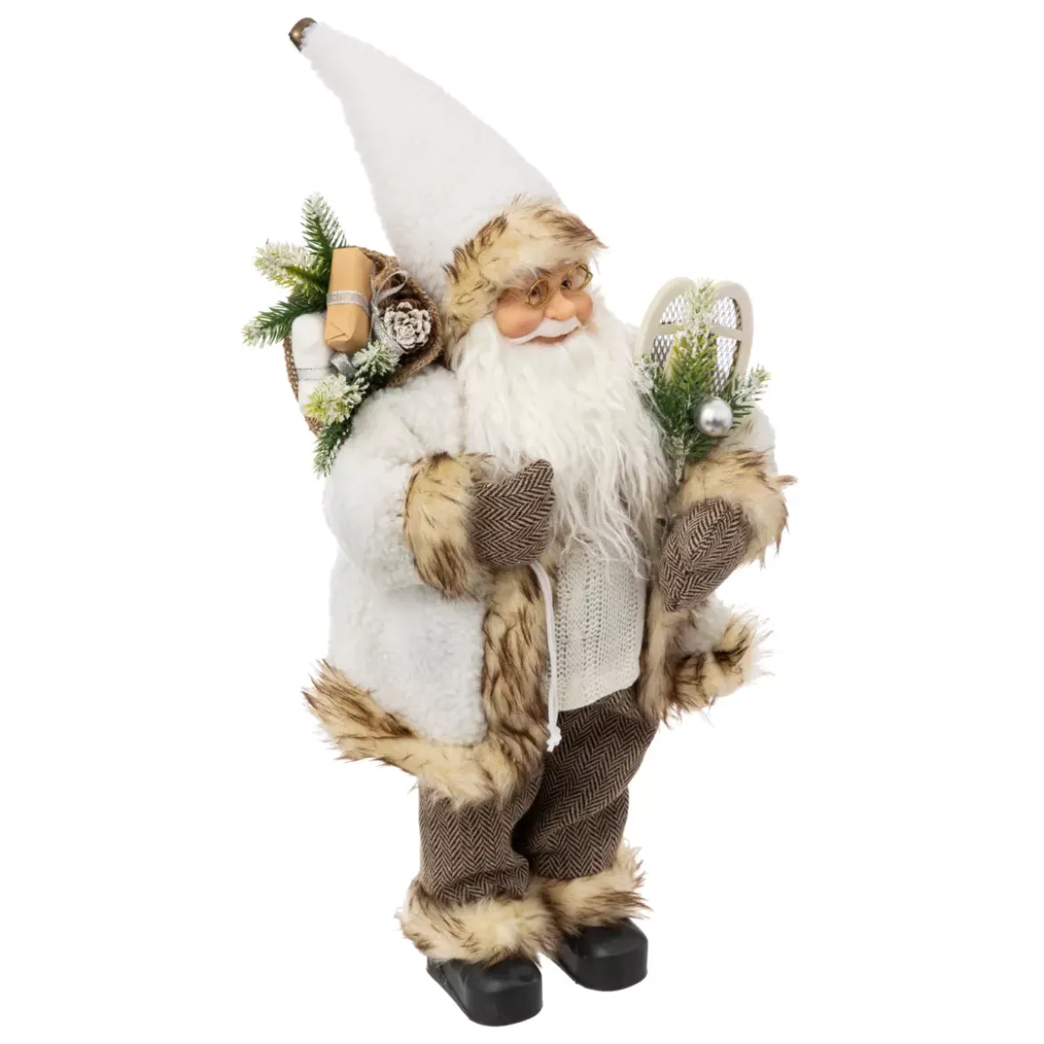 Babbo Natale tradizionale (H45 cm) Leon in racchetta