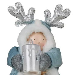 Bambola luminosa in piedi (H34 cm) Alice e candela Azzurro