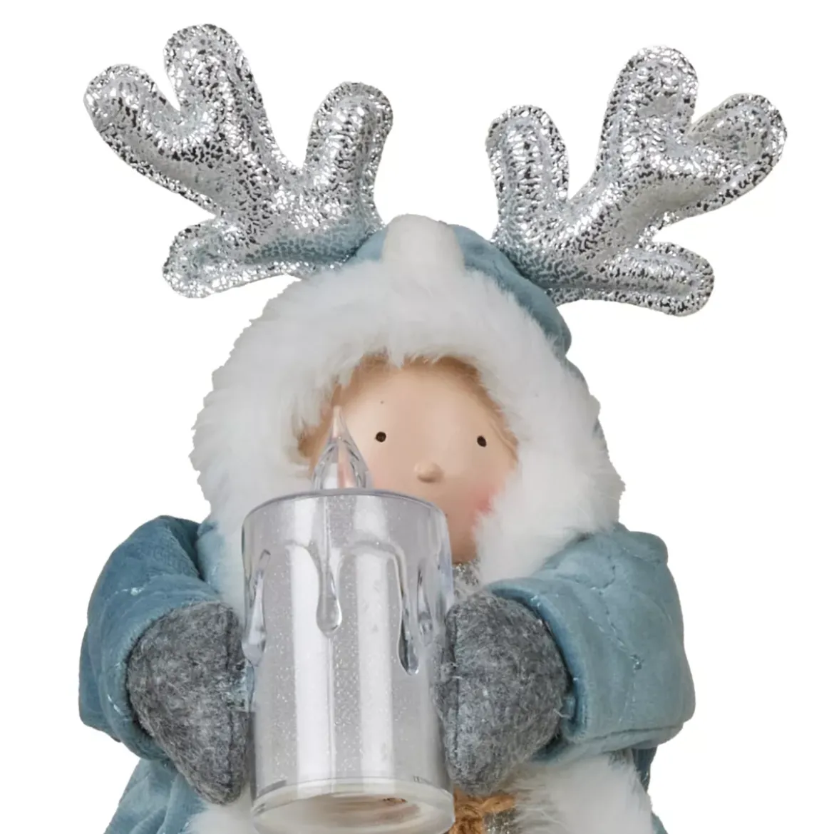 Bambola luminosa in piedi (H34 cm) Alice e candela Azzurro