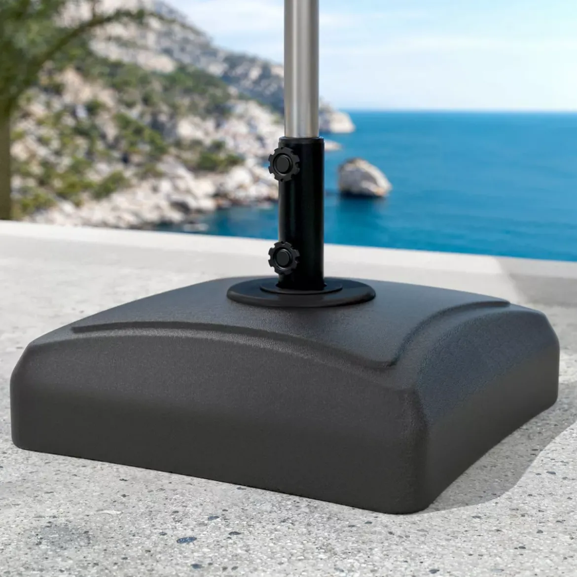 Base ombrellone quadrata universale da riempire 32L - Nero