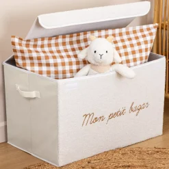 Baule pieghevole per bambini con rifinitura arricciato (36 x 57 cm) Yuma Bianco