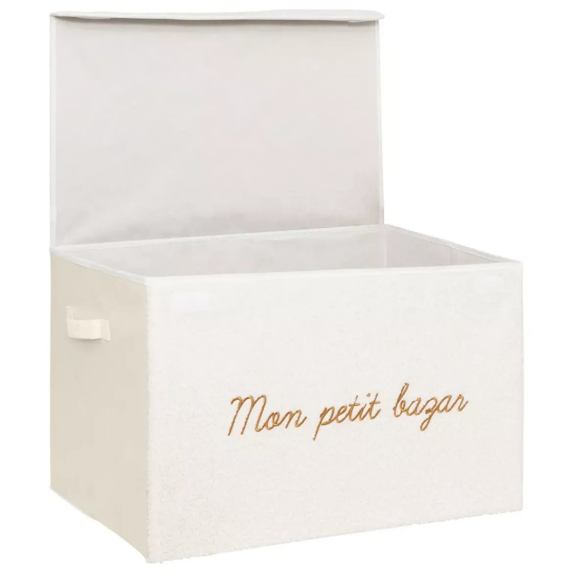 Baule pieghevole per bambini con rifinitura arricciato (36 x 57 cm) Yuma Bianco