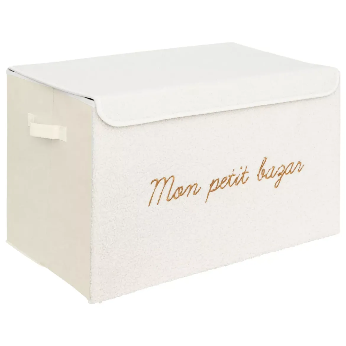 Baule pieghevole per bambini con rifinitura arricciato (36 x 57 cm) Yuma Bianco