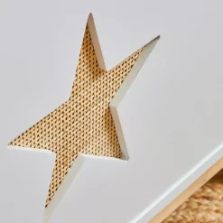 Baule portagiochi bambino legno (H51 cm) Stars Bianco