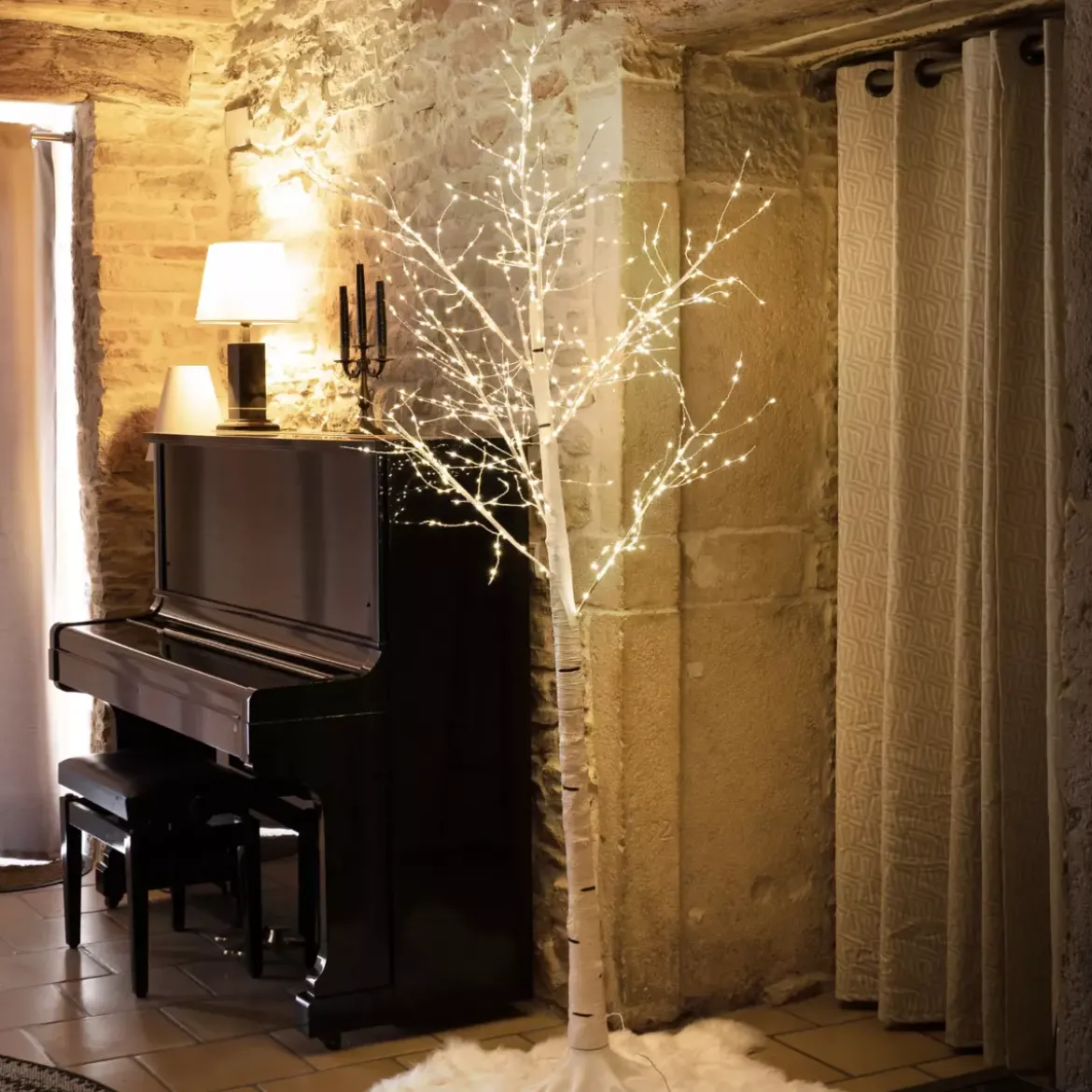Betulla luminosa Lumina Alt. 220 cm Bianco caldo