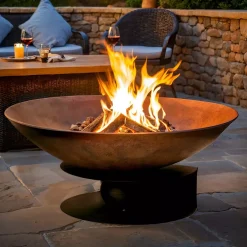 Braciere per esterno (D58 x Alt 50 cm) Flambo Marrone scuro antico