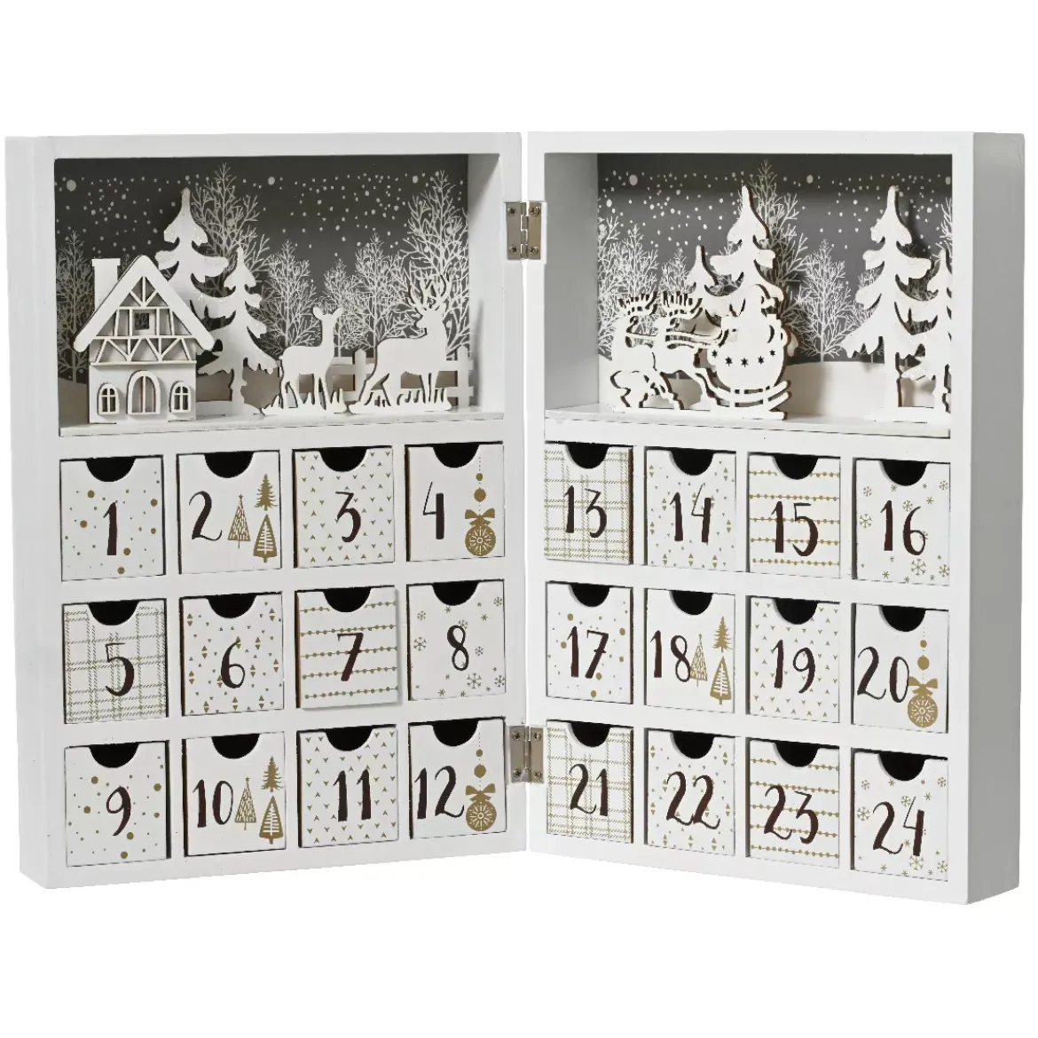 Calendario dell'Avvento da riempire (H30 cm) Scandinavia Bianco