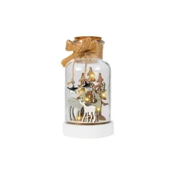 Campana luminosa a pile con 10 LED (H17 cm) Magia di Natale