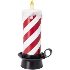 Candela decorativa luminosa LED (H30 cm) Candy Candle Rosso e bianco