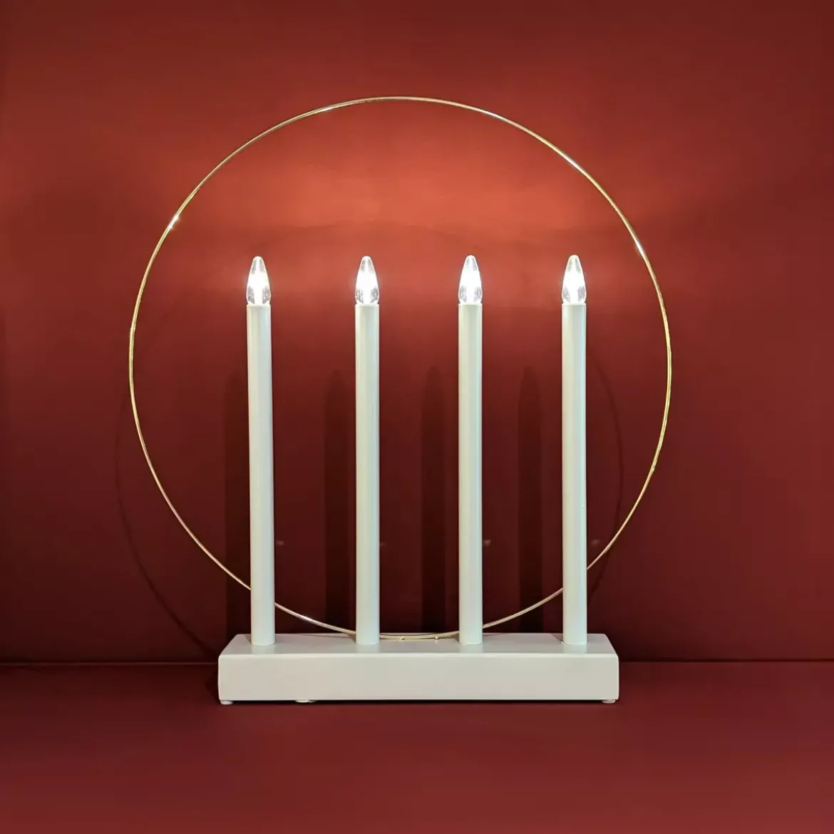 candeliere cerchio a pile con luci Bianco caldo 4 LED