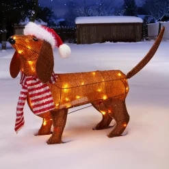 Cane luminoso 40 LED (H43 cm) Gabriel il Bassotto Marrone