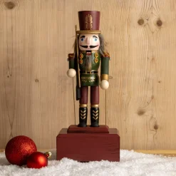 Carillon schiaccianoci (30 cm) Timothé la regalità Verde e bordeaux