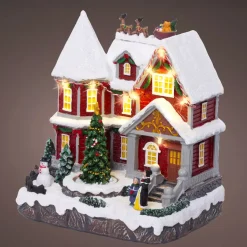 Casa del Villaggio di Natale illuminata, musicale e animata a pile (H23 cm) Camden Street