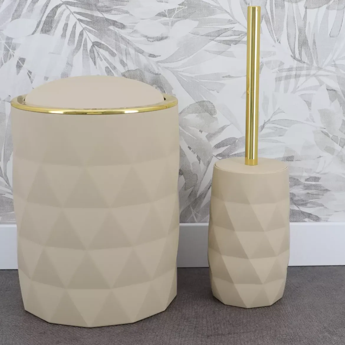 Cestino da bagno 6L Rubby Beige
