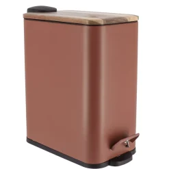 Cestino da bagno metallo e acacia Season colore Ambra