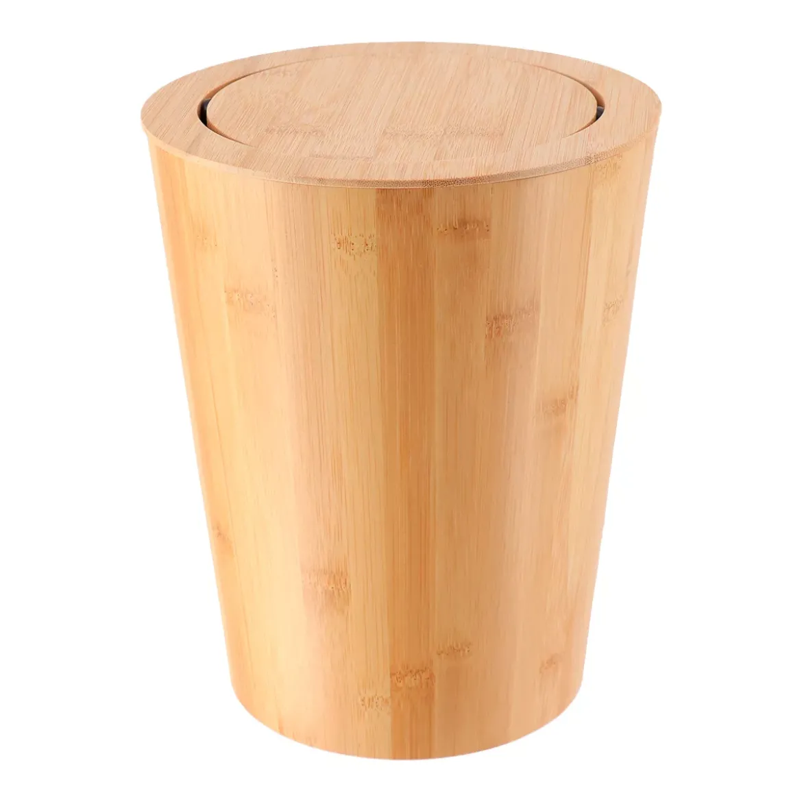 Cestino per il bagno in bambù con coperchio inclinabile Naturo Beige