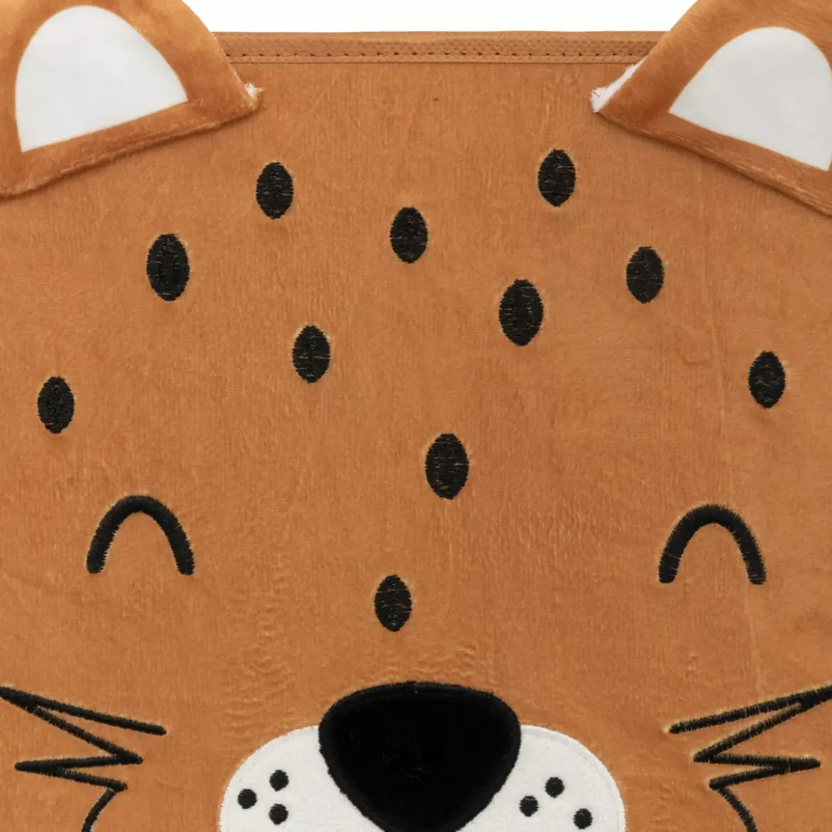 Cesto pieghevole in velluto per bambini Leo Marrone (29 x 29 cm)