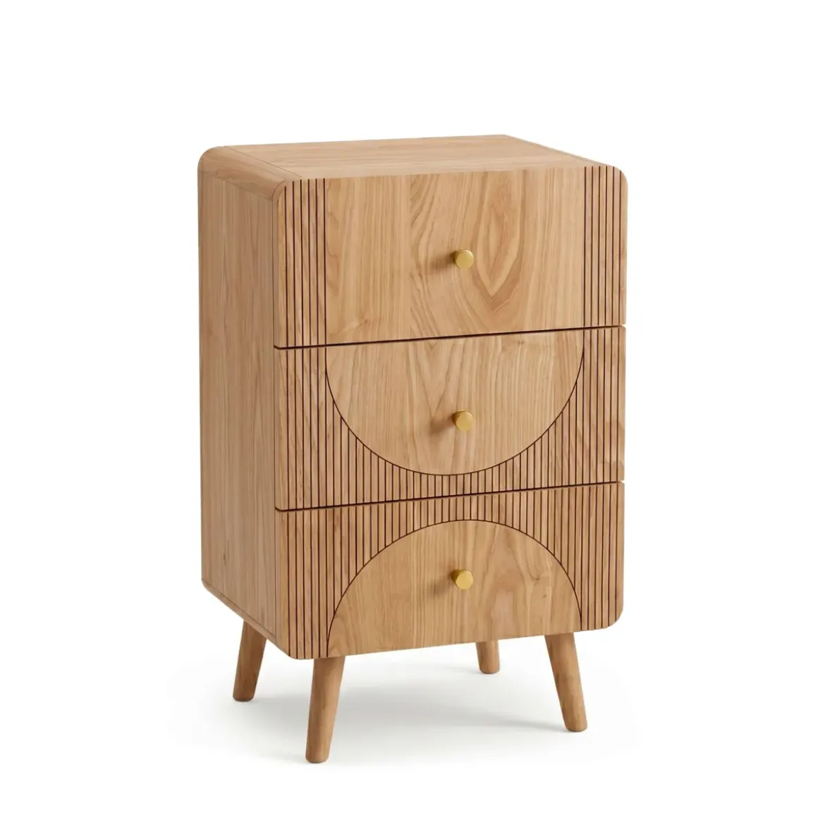 Comò cassettiera 3 cassetti in legno (H70 cm) Mila Naturale