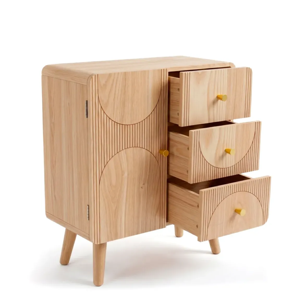 Comò cassettiera 4 cassetti in legno (H60 cm) Mila Naturale