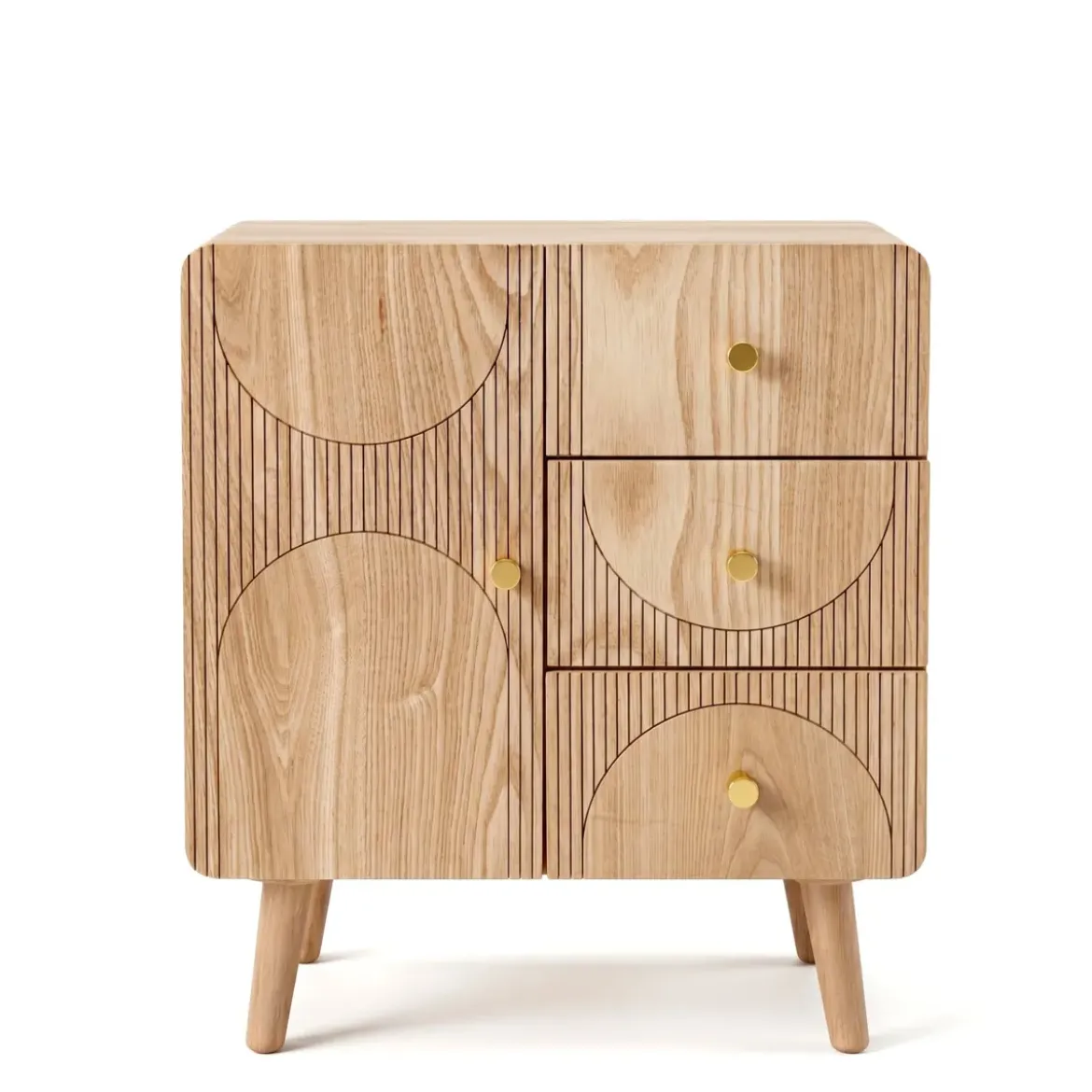 Comò cassettiera 4 cassetti in legno (H60 cm) Mila Naturale