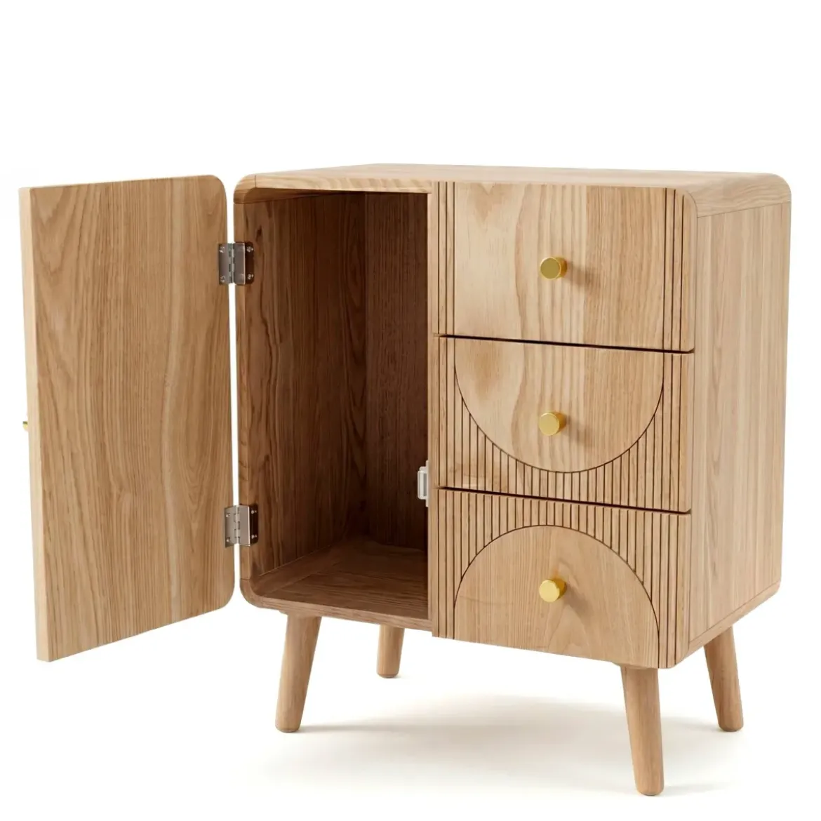Comò cassettiera 4 cassetti in legno (H60 cm) Mila Naturale