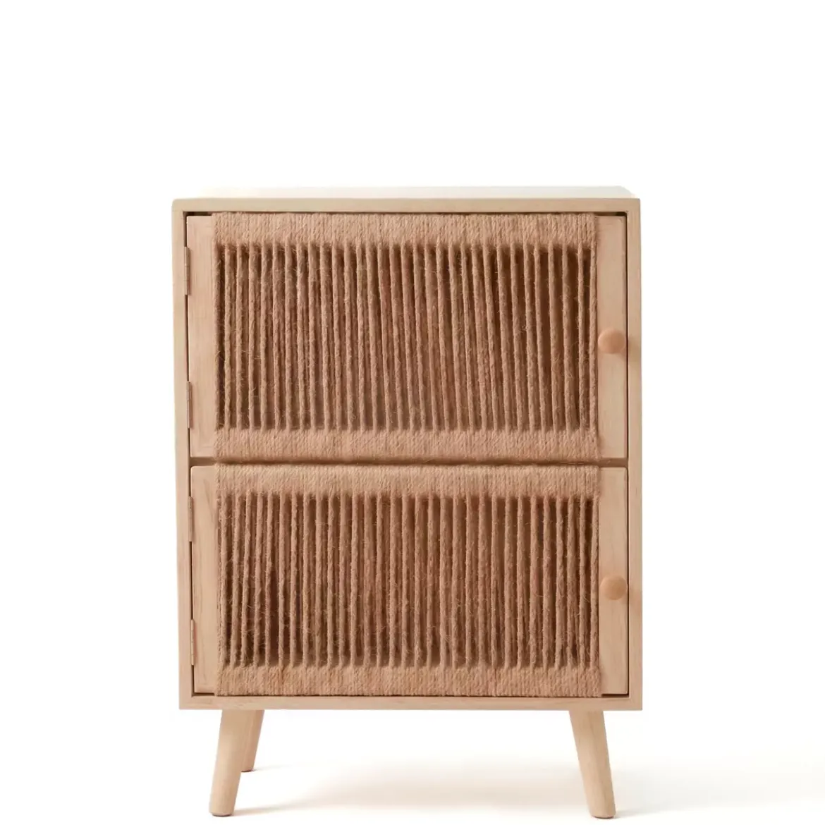 Comò cassettiera 2 cassetti in legno e corda (40 x 65 cm) Manille Beige
