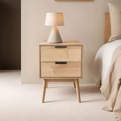 Comodino in legno con 1 cassetto (40 x 60 cm) Hanoï Beige