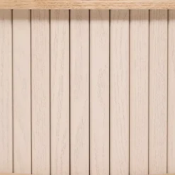 Comodino rotondo in legno (H54 cm) Nysos Crema