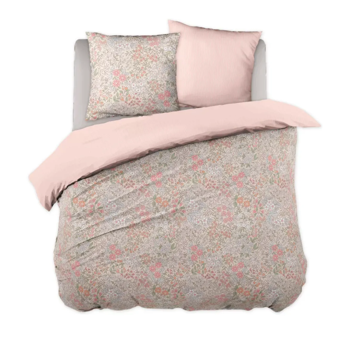 Completo lenzuola per bambini con 2 federe in cotone (240 x 220 cm) Pimprenelle Rosa