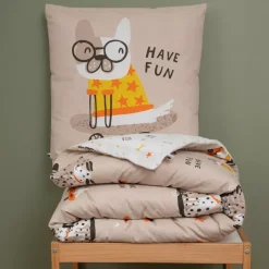 Completo lenzuola per bambini con due federe in cotone (200 x 200 cm) Isidore Multicolore