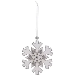 Confezione di 4 fiocchi di neve di Natale Naturale Bianco