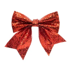 Confezione di 2 fiocchi glitterati Rosso