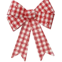 Confezione di 5 fiocchi Quadretti Rosso