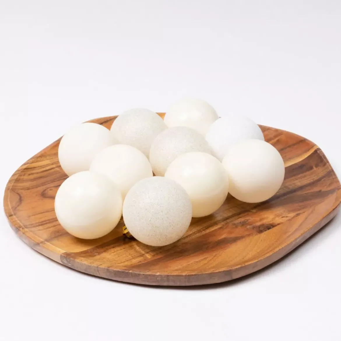 Confezione di 30 palline di Natale assortimento Alpine Bianco panna