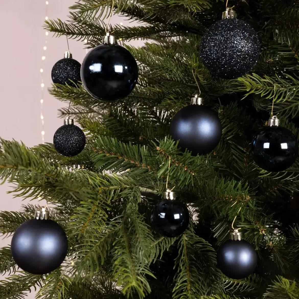 Confezione di 30 palline di Natale Alpine assortite Blu notte